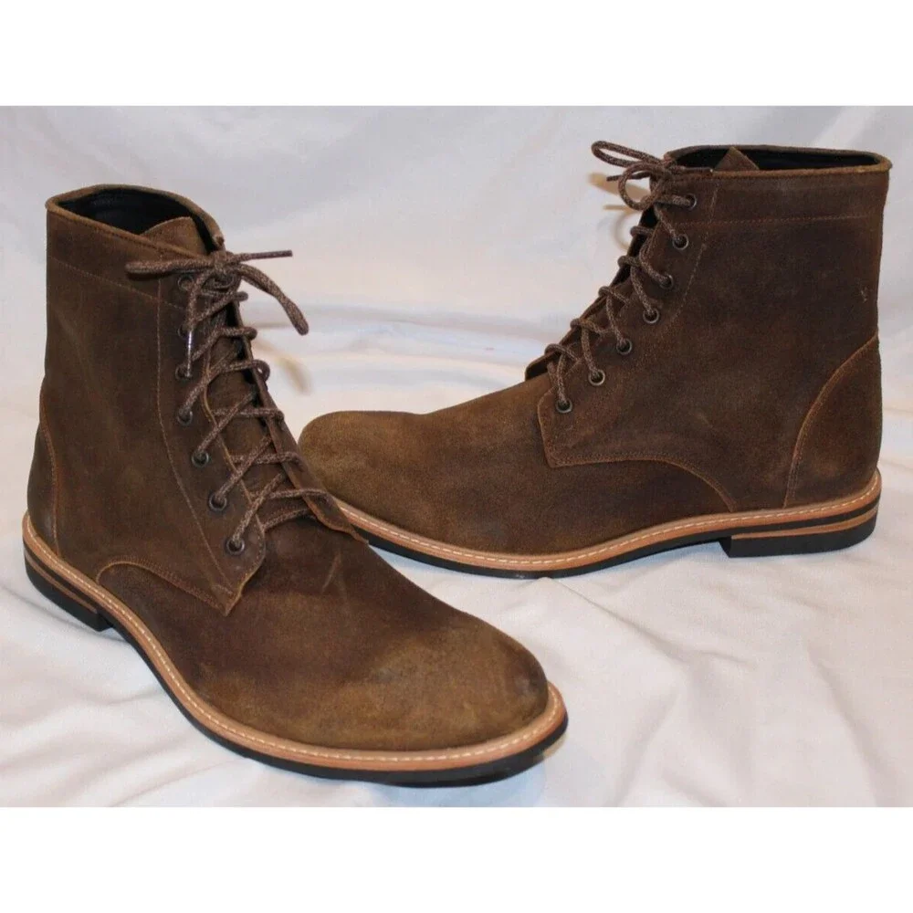 NISOLO‎ MEN'S ALL WEATHER ANDRES SUEDE BOOTS BROWN SZ 8 $280 NIB